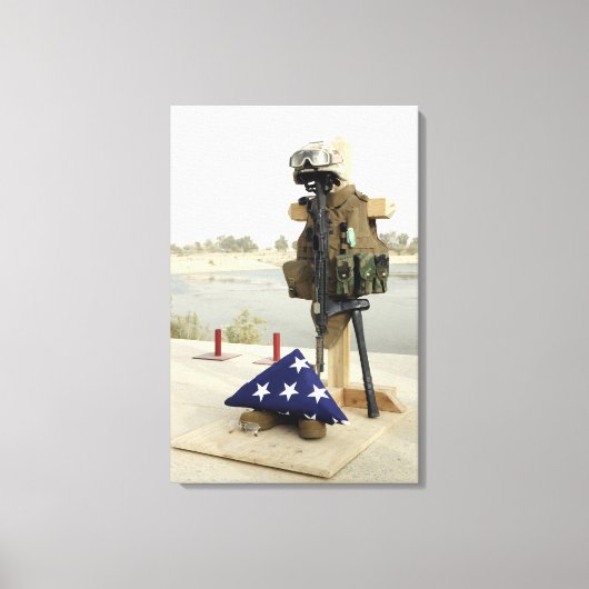 Een scherm met dode soldaten canvas afdruk (Voorkant)
