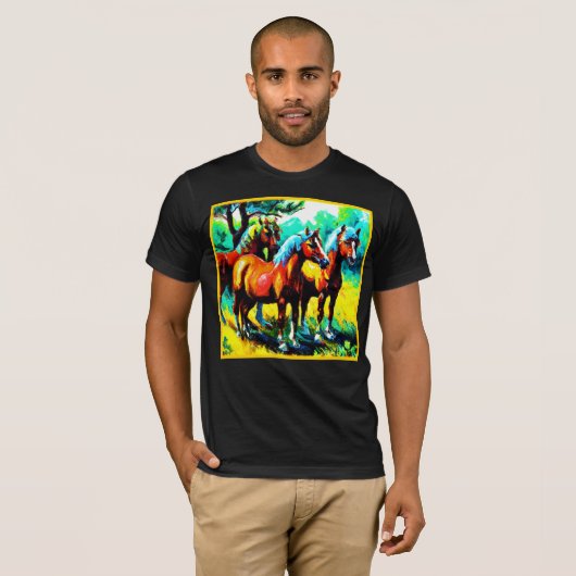 Een scherp en vrolijk stuk paardenkunst. Bestel nu T-shirt (Voorkant volledig)
