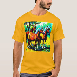Een scherp en vrolijk stuk paardenkunst. Bestel nu T-shirt