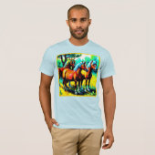 Een scherp en vrolijk stuk paardenkunst. Bestel nu T-shirt (Voorkant volledig)
