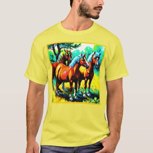 Een scherp en vrolijk stuk paardenkunst. Bestel nu T-shirt (Voorkant)