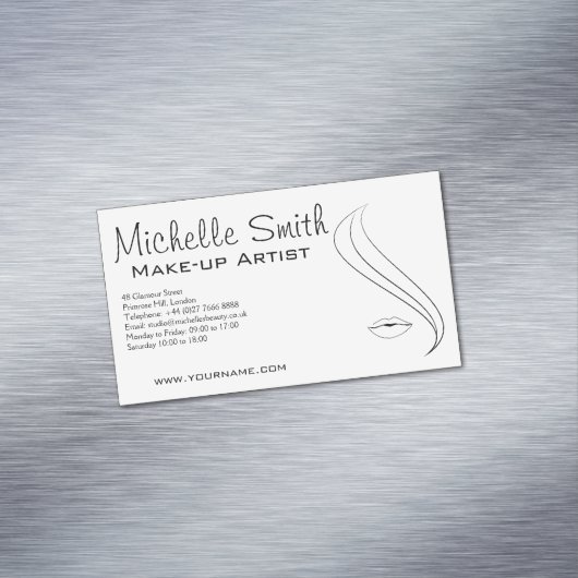 Een scherp mode-gezichtspictogram maken magnetisch visitekaartje (Voorbeeld)