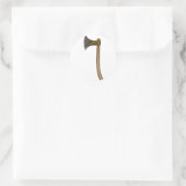 Een scherpe bijl ronde sticker (Tas)