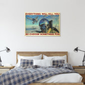Een scherpere Vliegtuig... alles zal je doden. Canvas Afdruk (Insitu (Slaapkamer))