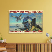 Een scherpere Vliegtuig... alles zal je doden. Canvas Afdruk (Insitu (Woonkamer))