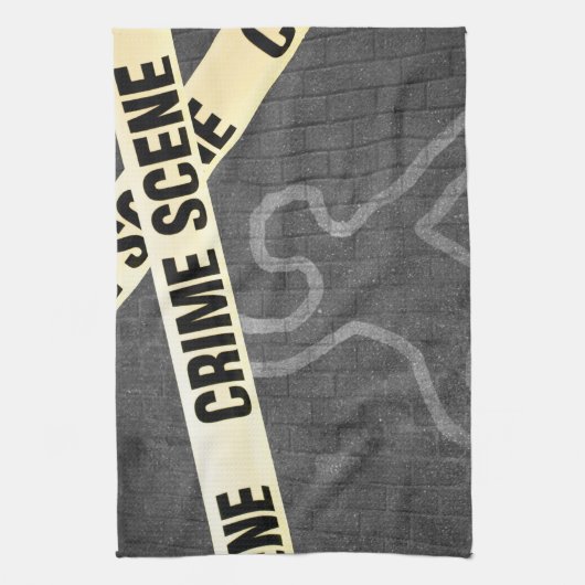 Een schets van een persoon op een straat. Moord? S Theedoek (Verticaal)