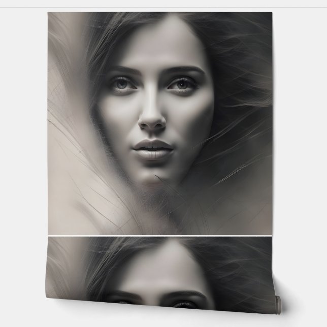 Een schets van het gezicht behang (Afrollen)