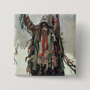 Een schets van Shaman voor Yermak Vierkante Button 5,1 Cm