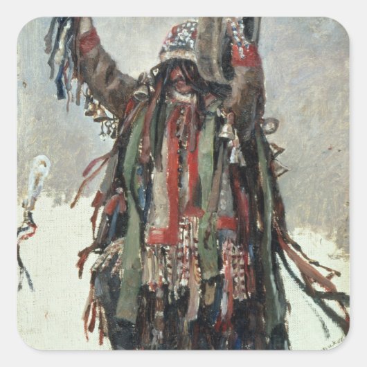 Een schets van Shaman voor Yermak Vierkante Sticker (Voorkant)