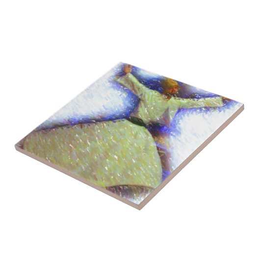 een schets van sufi whirling tegeltje (Zijkant)