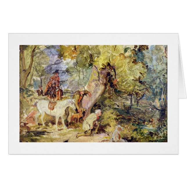 Een schets voor 'Foresters Stalking Deer' (olie bo (Voorkant Horizontaal)