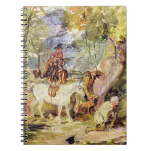 Een schets voor 'Foresters Stalking Deer' (olie bo Notitieboek