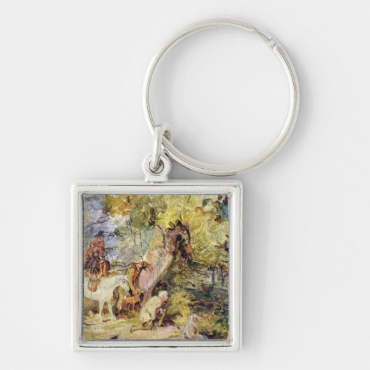 Een schets voor 'Foresters Stalking Deer' (olie bo Sleutelhanger (Voorkant)