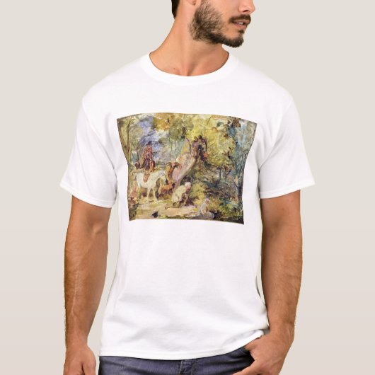 Een schets voor 'Foresters Stalking Deer' (olie bo T-shirt (Voorkant)