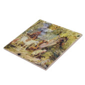 Een schets voor 'Foresters Stalking Deer' (olie bo Tegeltje (Zijkant)