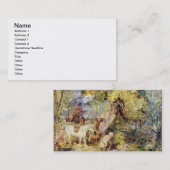 Een schets voor 'Foresters Stalking Deer' (olie bo Visitekaartje (Voorkant / Achterkant)