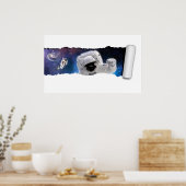 Een scheur in de ruimte - Astronaut Alien Encounte Poster (Keuken)