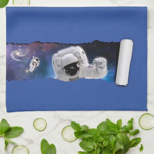 Een scheur in de ruimte - Astronaut Alien Encounte Theedoek (Gevouwen)