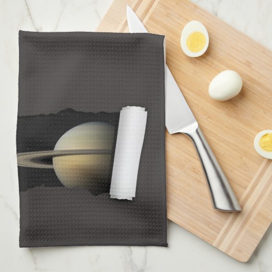 Een scheur in de ruimte - Saturn Galaxy Elegant -  Theedoek (Quarter Fold)