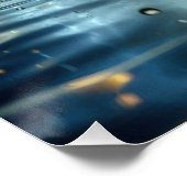 Een scheut zuiver water op een blauw meer perfect poster (Hoek)