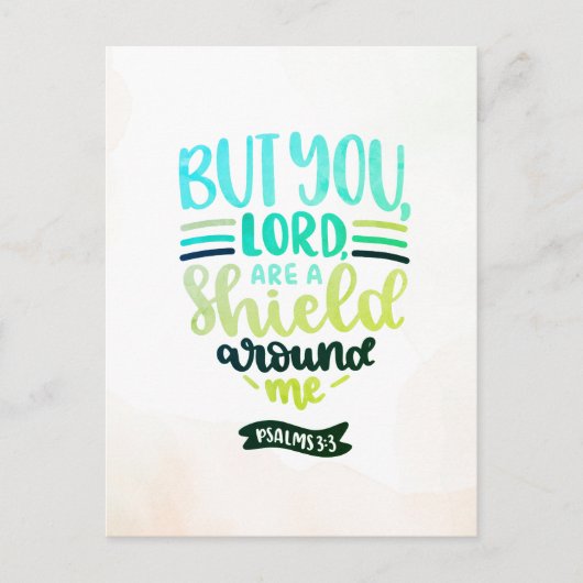 Een schild om me heen briefkaart (Voorkant)