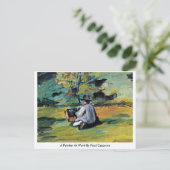 Een schilder op het werk van Paul Cezanne Briefkaart (Staand voorkant)