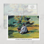 Een schilder op het werk van Paul Cezanne Briefkaart (Voorkant / Achterkant)
