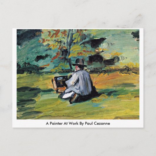 Een schilder op het werk van Paul Cezanne Briefkaart (Voorkant)
