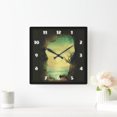 Een Schilderachtig foto van een tropisch Zee neger Vierkante Klok (Huis)