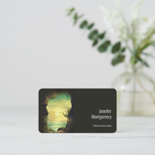 Een Schilderachtig foto van een tropisch Zee neger Visitekaartje (Staand voorkant)