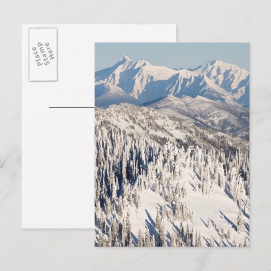 Een Schilderachtig Uitzicht van Snowy-bergen en -b Briefkaart (Voorkant / Achterkant)