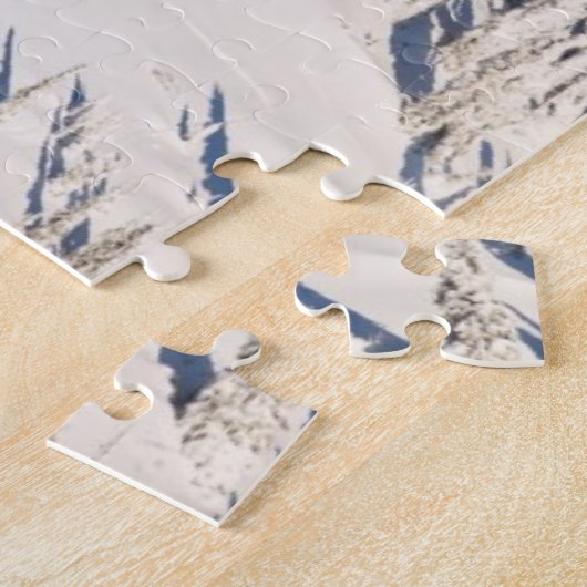 Een Schilderachtig Uitzicht van Snowy Mountains an Legpuzzel (Zijkant)