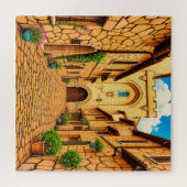 Een schilderachtige geplaveide straat legpuzzel (Horizontaal)