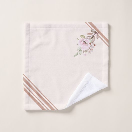 Een schilderende bloem en bladeren in een naadloos bad handdoek (Wasdoekje)