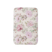 Een schilderende bloem en bladeren in een naadloos badmat (Voorkant Verticaal)