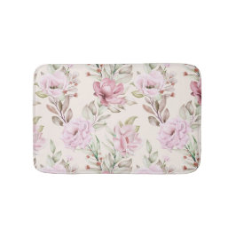 Een schilderende bloem en bladeren in een naadloos badmat