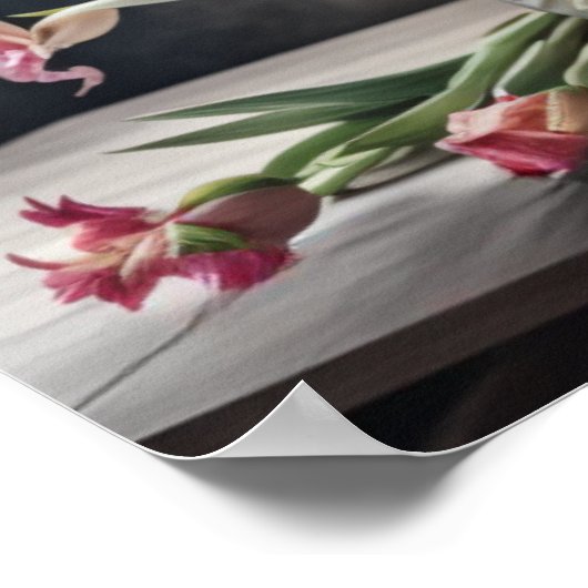 Een schilderij Gladiolen in Vaas Gladiolus 1:1 Poster (Hoek)