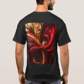 Een schilderij met rode, gouden en zwarte wervelin t-shirt (Achterkant)