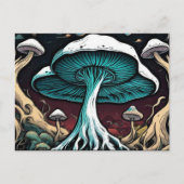 Een schilderij Paddenstoelen in het oerwoud gepers Feestdagenkaart (Voorkant)