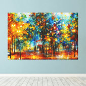 Een schilderij van bomen in een overstroomd gebied canvas afdruk (Insitu (Houten vloer))