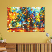 Een schilderij van bomen in een overstroomd gebied canvas afdruk (Insitu (Woonkamer))