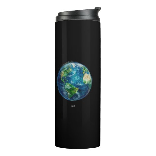 Een schilderij van de aarde in de ruimte thermosbeker (Gedraaid links)