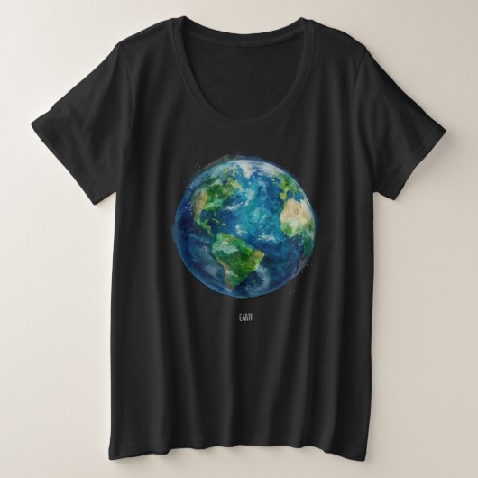 Een schilderij van de aarde in een ruimte T-shirt (Design voorkant)