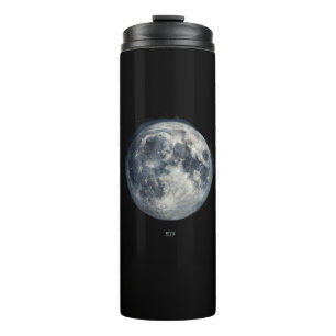 Een schilderij van de maan in de ruimte thermosbeker
