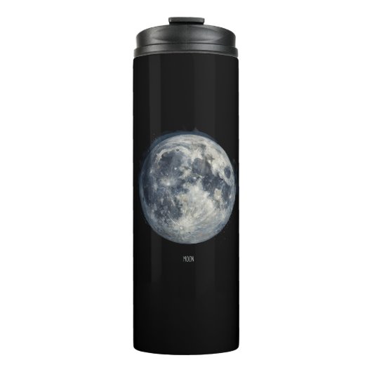 Een schilderij van de maan in de ruimte thermosbeker (Voorkant)