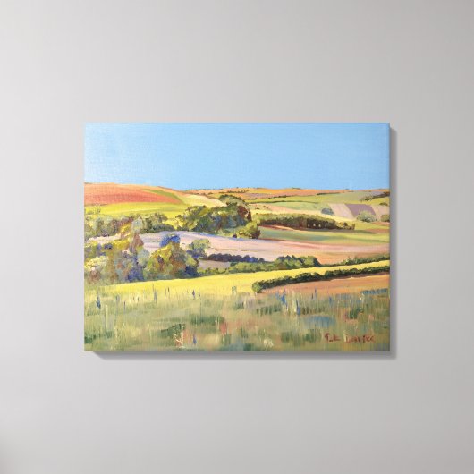 Een schilderij van de Sussex Downs, Engeland Canvas Afdruk (Voorkant)