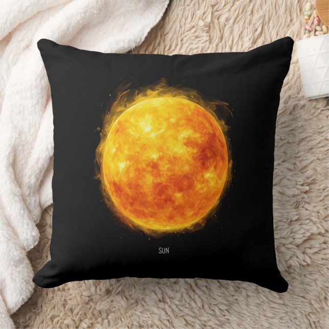 Een schilderij van de zon in de ruimte kussen (Deken)
