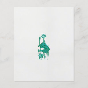Een schilderij van een bloem en een vis op een zwa flyer