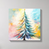 Een schilderij van een kerstboom canvas afdruk (Voorkant)