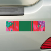 Een schilderij van een kikker in een grasveld bumpersticker (Op auto)